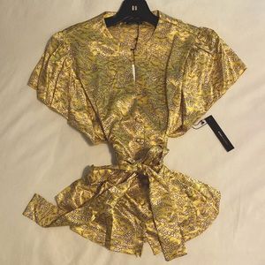 BCBGMaxazria gorgeous ribbon floral blouse